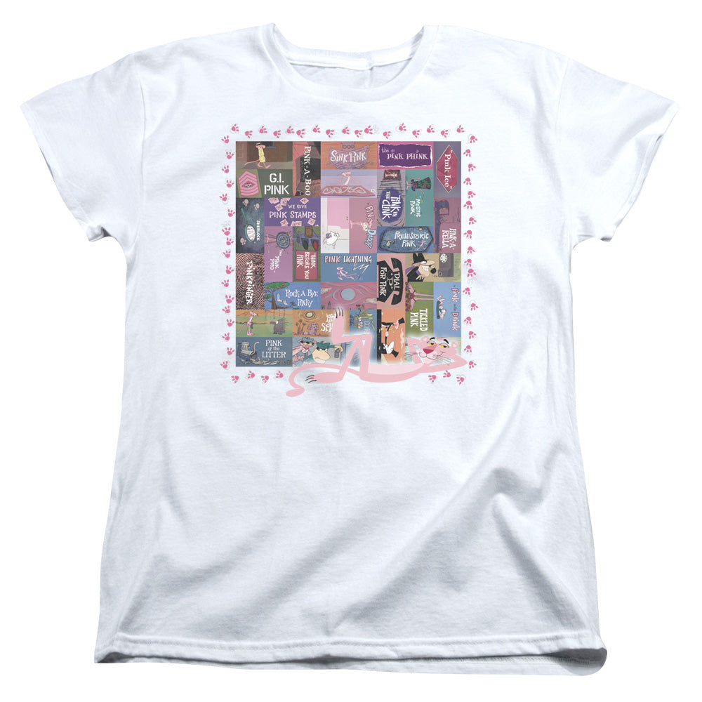 Pink Panther Vintage Titles Licensed Women's T-Shirt Regular Fit LG