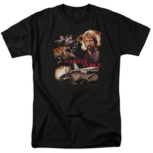 AN OFFCIALLY LICENSED DELTA FORCE ACTION PACK MEN'S REGULAR FIT T-SHIRT BLACK