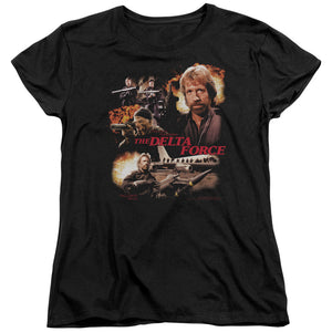 AN OFFCIALLY LICENSED DELTA FORCE ACTION PACK WOMEN'S REGULAR FIT T-SHIRT BLACK