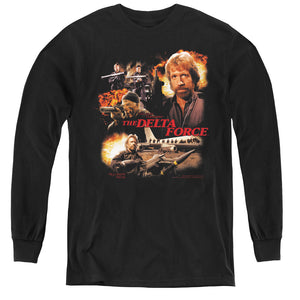 AN OFFCIALLY LICENSED DELTA FORCE ACTION PACK YOUTH LONG SLEEVE T-SHIRT BLACK