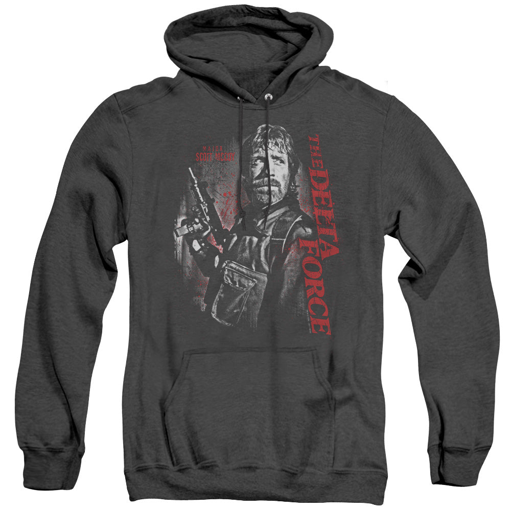 AN OFFCIALLY LICENSED DELTA FORCE BLACK OPS ADULT UNISEX HEATHER PULLOVER HOODIE BLACK