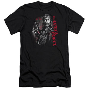 AN OFFCIALLY LICENSED DELTA FORCE BLACK OPS MEN'S PREMIUM SLIM FIT T-SHIRT BLACK