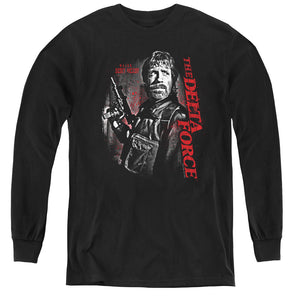 AN OFFCIALLY LICENSED DELTA FORCE BLACK OPS YOUTH LONG SLEEVE T-SHIRT BLACK