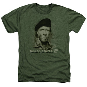 AN OFFCIALLY LICENSED DELTA FORCE 2 YOU CANT SEE ME MEN'S HEATHER T-SHIRT MILITARY GREEN