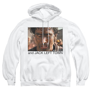 AN OFFCIALLY LICENSED ARMY OF DARKNESS JACK LEFT TOWN ADULT UNISEX PULLOVER HOODIE WHITE