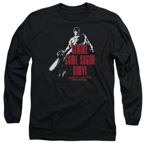 AN OFFCIALLY LICENSED ARMY OF DARKNESS SUGAR MEN'S LONG SLEEVE T-SHIRT BLACK