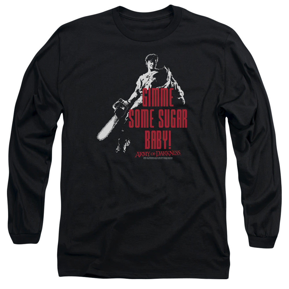 AN OFFCIALLY LICENSED ARMY OF DARKNESS SUGAR MEN'S LONG SLEEVE T-SHIRT BLACK