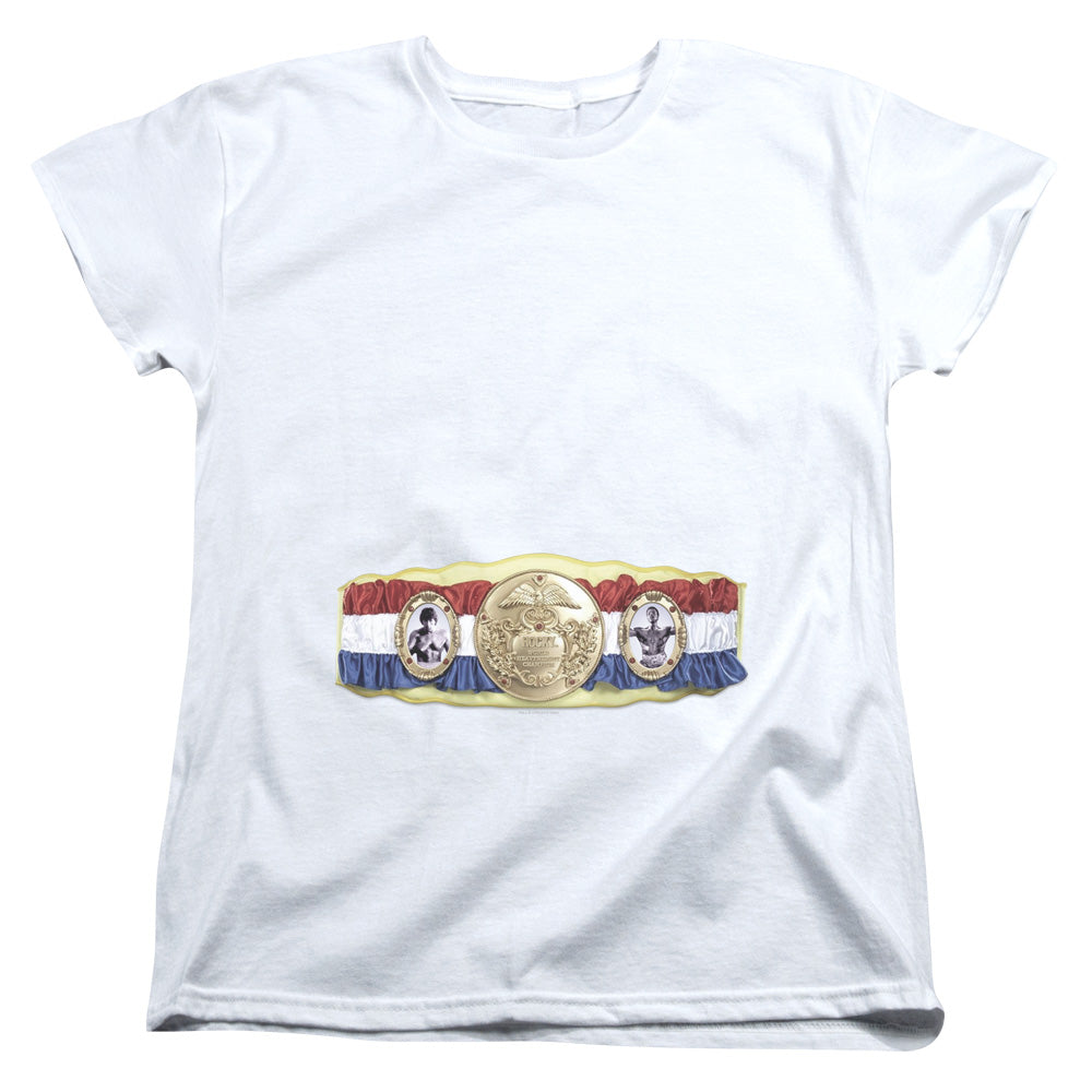 Rocky Championship Belt(Bottom Front) Licensed Women's T-Shirt Regular Fit LG