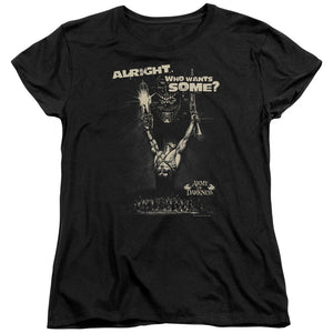 AN OFFCIALLY LICENSED ARMY OF DARKNESS WANT SOME WOMEN'S REGULAR FIT T-SHIRT BLACK
