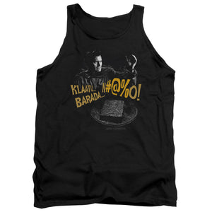AN OFFCIALLY LICENSED ARMY OF DARKNESS KLAATU...BARADA ADULT UNISEX TANK TOP BLACK