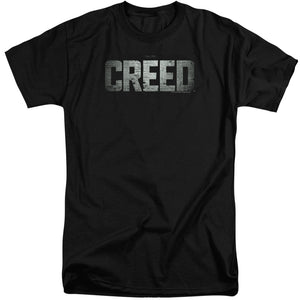 AN OFFCIALLY LICENSED CREED LOGO MEN'S TALL FIT T-SHIRT BLACK