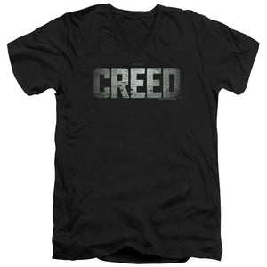 AN OFFCIALLY LICENSED CREED LOGO MEN'S V-NECK T-SHIRT BLACK