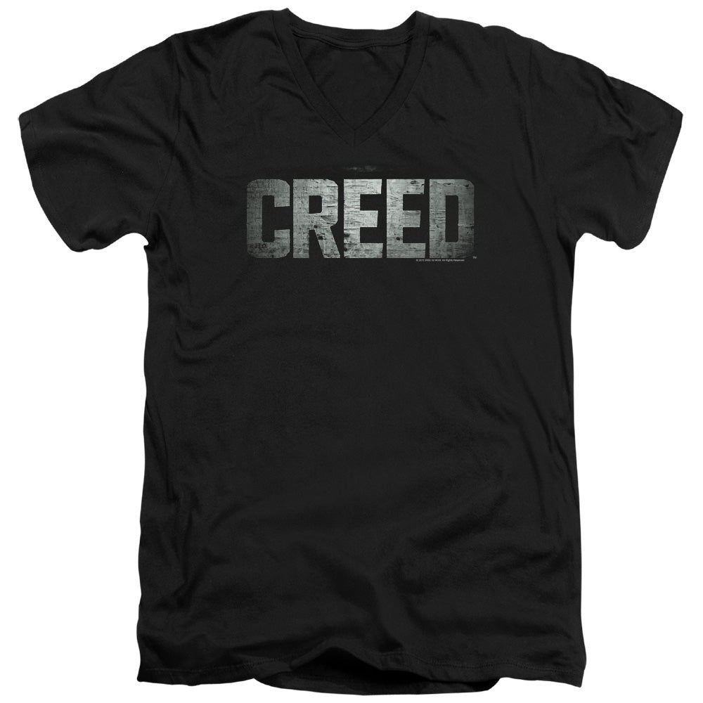 AN OFFCIALLY LICENSED CREED LOGO MEN'S V-NECK T-SHIRT BLACK