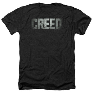 AN OFFCIALLY LICENSED CREED LOGO MEN'S HEATHER T-SHIRT CHARCOAL