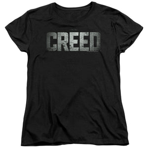 AN OFFCIALLY LICENSED CREED LOGO WOMEN'S REGULAR FIT T-SHIRT BLACK