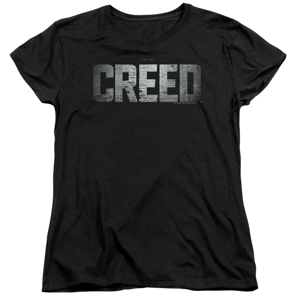 AN OFFCIALLY LICENSED CREED LOGO WOMEN'S REGULAR FIT T-SHIRT BLACK