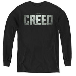 AN OFFCIALLY LICENSED CREED LOGO YOUTH LONG SLEEVE T-SHIRT BLACK