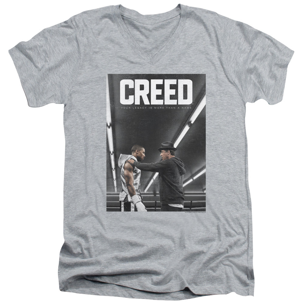 AN OFFCIALLY LICENSED CREED POSTER MEN'S V-NECK T-SHIRT ATHLETIC HEATHER