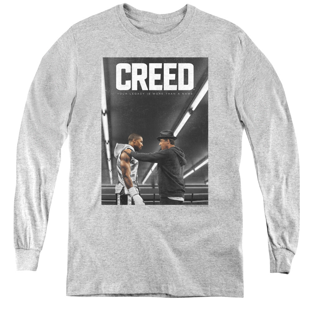 AN OFFCIALLY LICENSED CREED POSTER YOUTH LONG SLEEVE T-SHIRT ATHLETIC HEATHER