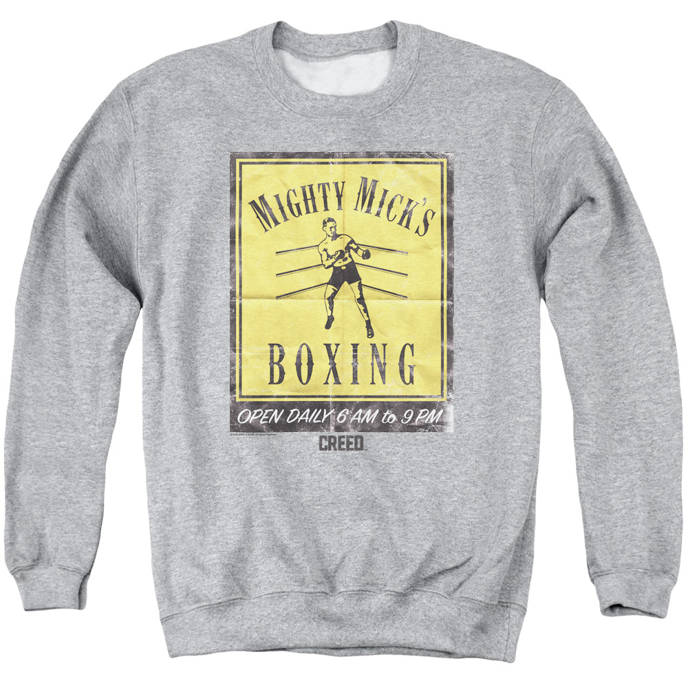 AN OFFCIALLY LICENSED CREED MICKS POSTER ADULT UNISEX CREWNECK SWEATSHIRT ATHLETIC HEATHER