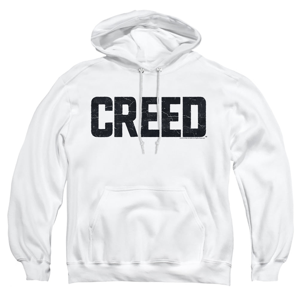 AN OFFCIALLY LICENSED CREED CRACKED LOGO ADULT UNISEX PULLOVER HOODIE WHITE
