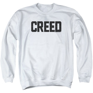 AN OFFCIALLY LICENSED CREED CRACKED LOGO ADULT UNISEX CREWNECK SWEATSHIRT WHITE