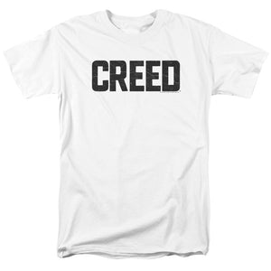 AN OFFCIALLY LICENSED CREED CRACKED LOGO MEN'S REGULAR FIT T-SHIRT WHITE