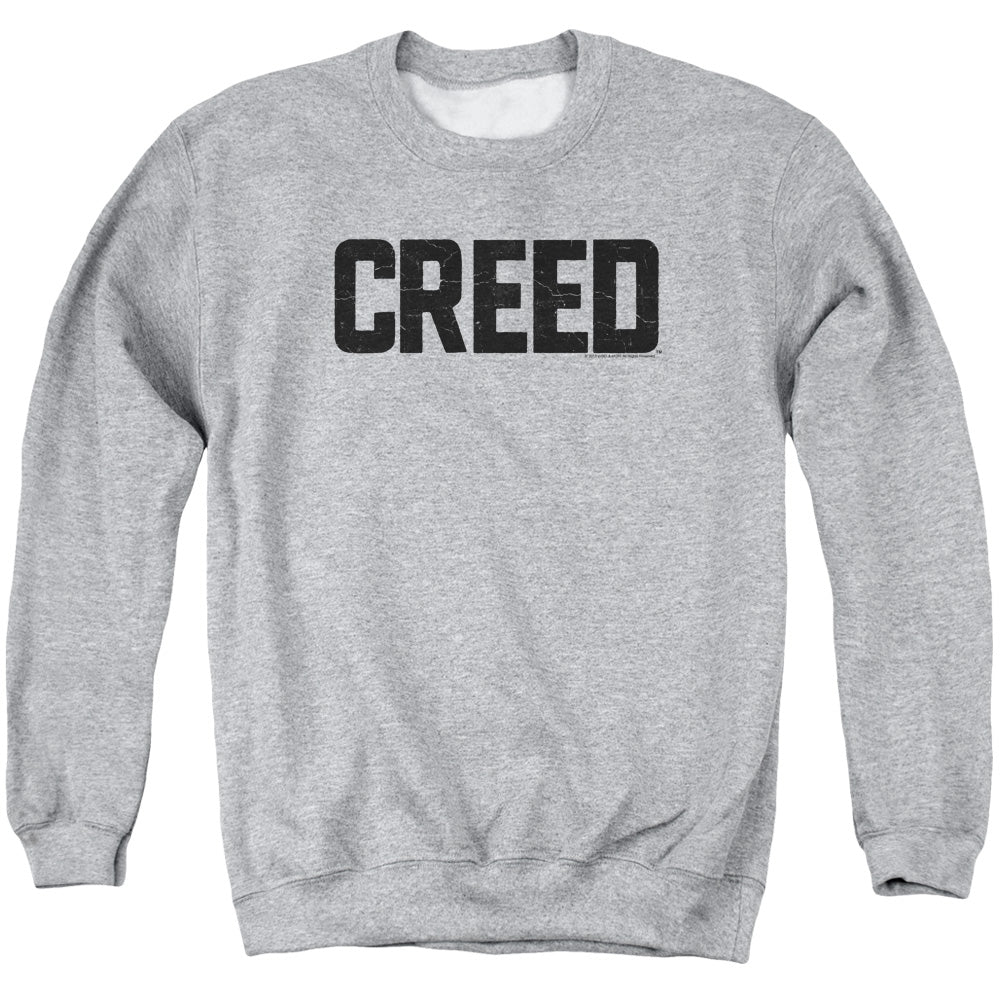 AN OFFCIALLY LICENSED CREED CRACKED LOGO ADULT UNISEX CREWNECK SWEATSHIRT ATHLETIC HEATHER