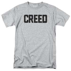 AN OFFCIALLY LICENSED CREED CRACKED LOGO MEN'S REGULAR FIT T-SHIRT ATHLETIC HEATHER