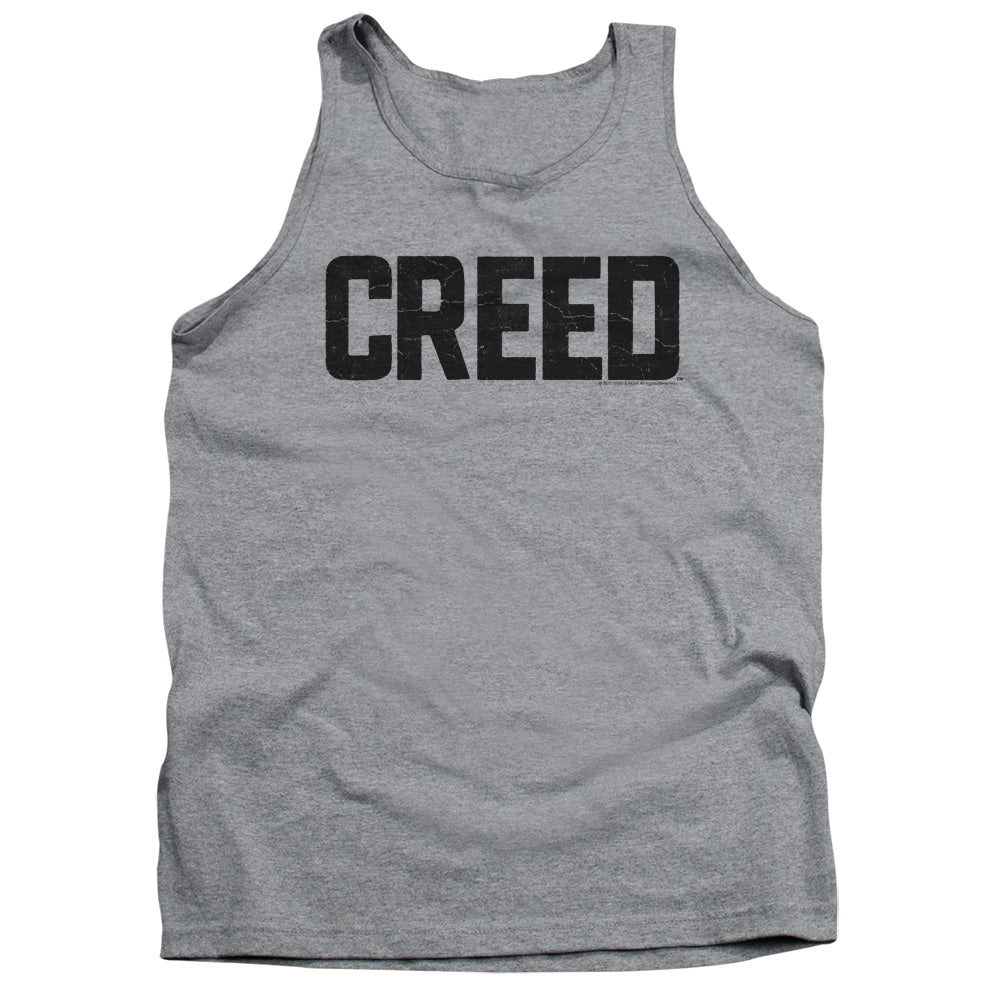 AN OFFCIALLY LICENSED CREED CRACKED LOGO ADULT UNISEX TANK TOP ATHLETIC HEATHER