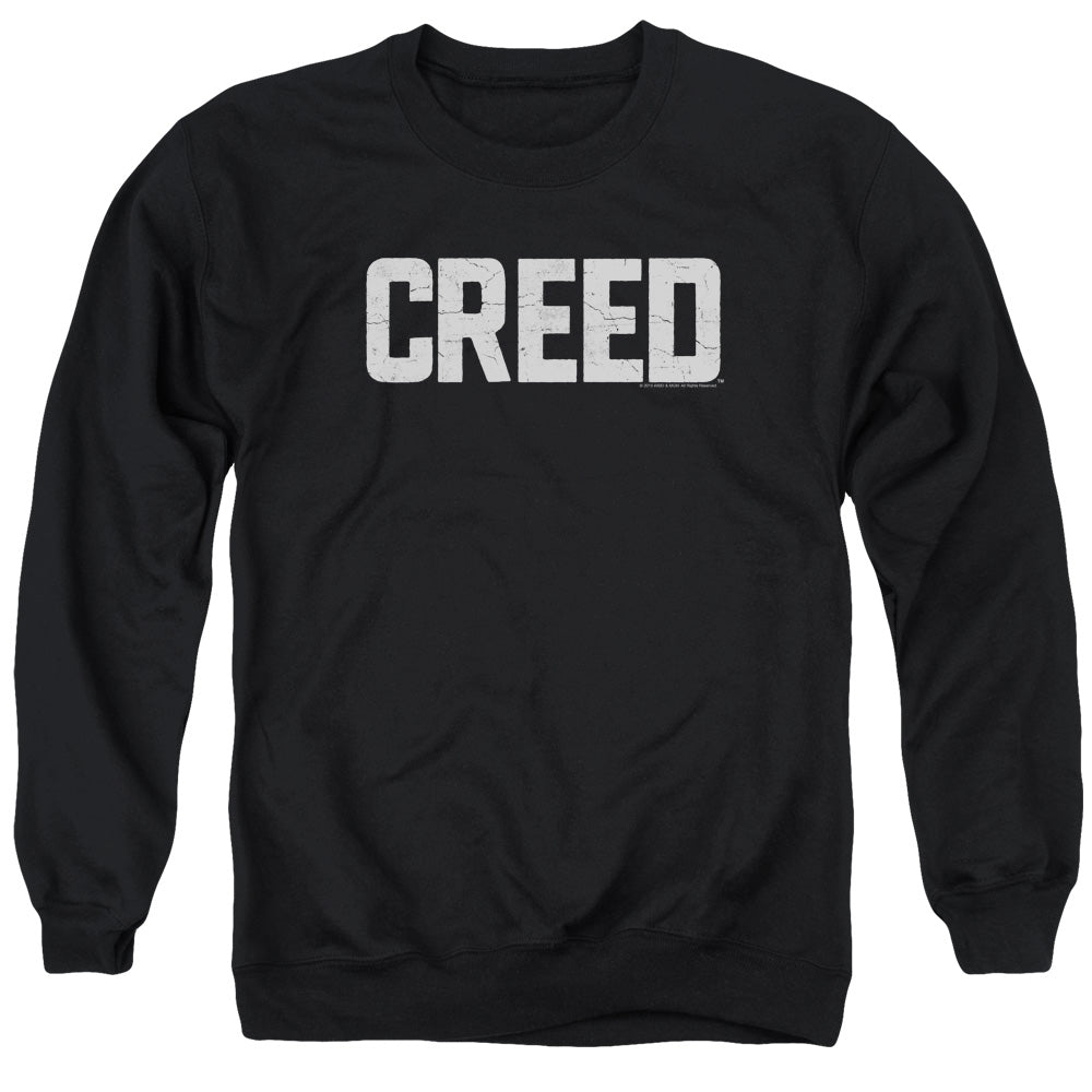 AN OFFCIALLY LICENSED CREED CRACKED LOGO ADULT UNISEX CREWNECK SWEATSHIRT BLACK