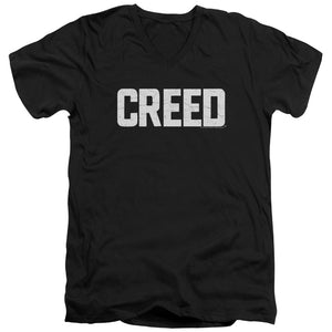 AN OFFCIALLY LICENSED CREED CRACKED LOGO MEN'S V-NECK T-SHIRT BLACK