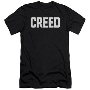 AN OFFCIALLY LICENSED CREED CRACKED LOGO MEN'S PREMIUM SLIM FIT T-SHIRT BLACK