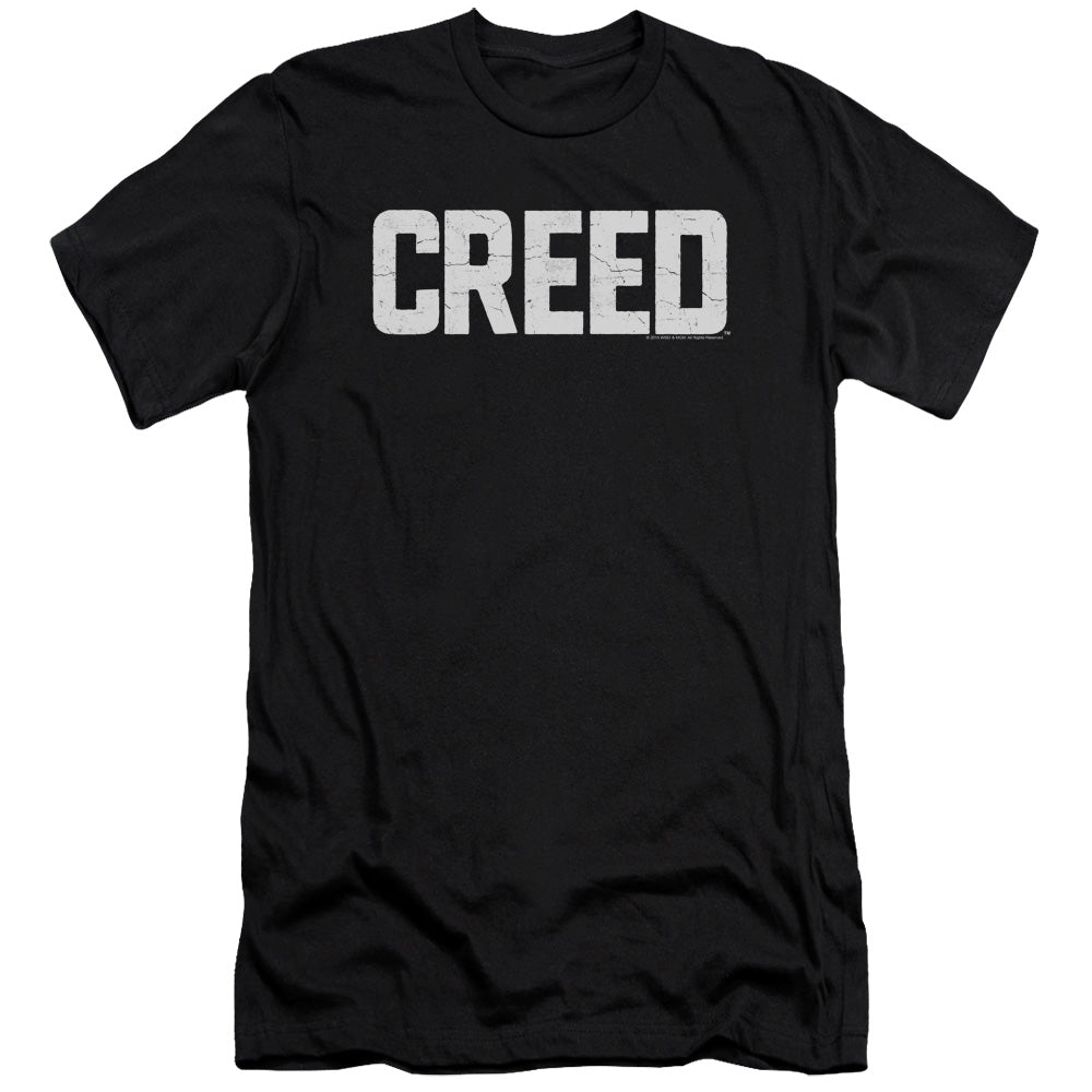 AN OFFCIALLY LICENSED CREED CRACKED LOGO MEN'S PREMIUM SLIM FIT T-SHIRT BLACK