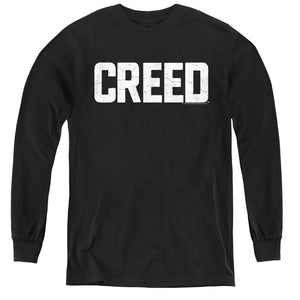 AN OFFCIALLY LICENSED CREED CRACKED LOGO YOUTH LONG SLEEVE T-SHIRT BLACK