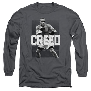AN OFFCIALLY LICENSED CREED FINAL ROUND MEN'S LONG SLEEVE T-SHIRT CHARCOAL