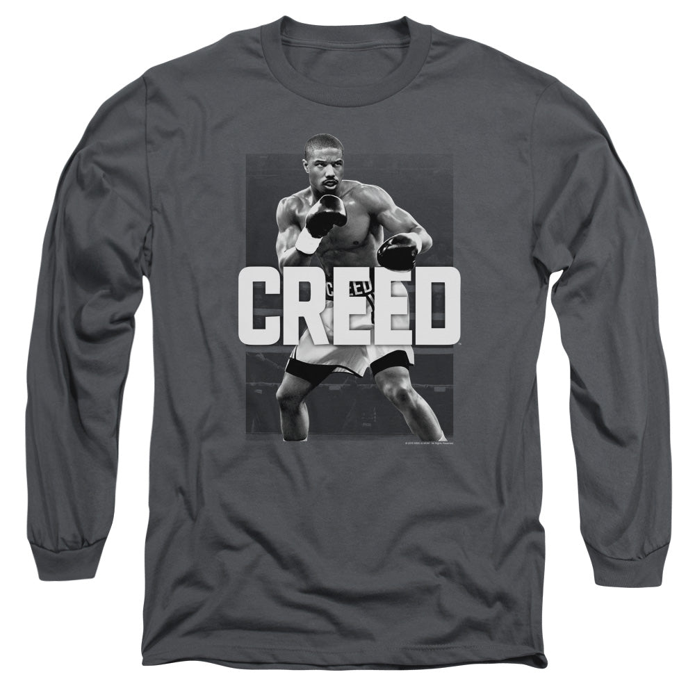 AN OFFCIALLY LICENSED CREED FINAL ROUND MEN'S LONG SLEEVE T-SHIRT CHARCOAL
