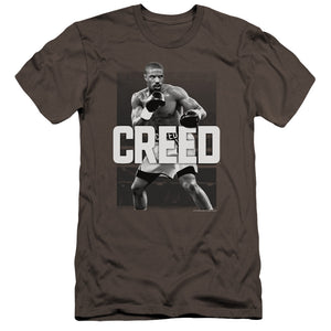 AN OFFCIALLY LICENSED CREED FINAL ROUND MEN'S PREMIUM SLIM FIT T-SHIRT CHARCOAL