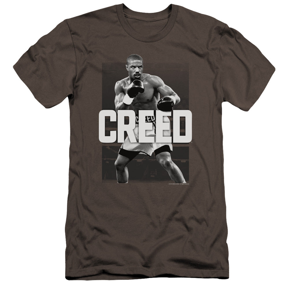 AN OFFCIALLY LICENSED CREED FINAL ROUND MEN'S PREMIUM SLIM FIT T-SHIRT CHARCOAL