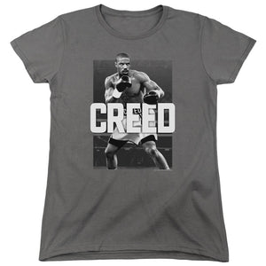 AN OFFCIALLY LICENSED CREED FINAL ROUND WOMEN'S REGULAR FIT T-SHIRT CHARCOAL