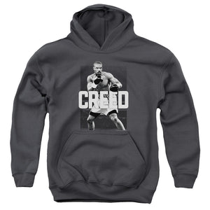 AN OFFCIALLY LICENSED CREED FINAL ROUND YOUTH HOODIE CHARCOAL