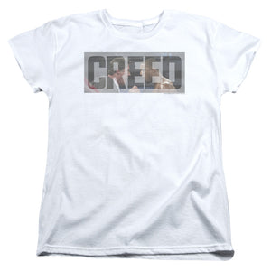 AN OFFCIALLY LICENSED CREED PEP TALK WOMEN'S REGULAR FIT T-SHIRT WHITE