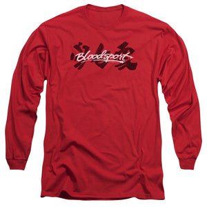 AN OFFCIALLY LICENSED BLOODSPORT KANJI MEN'S LONG SLEEVE T-SHIRT RED