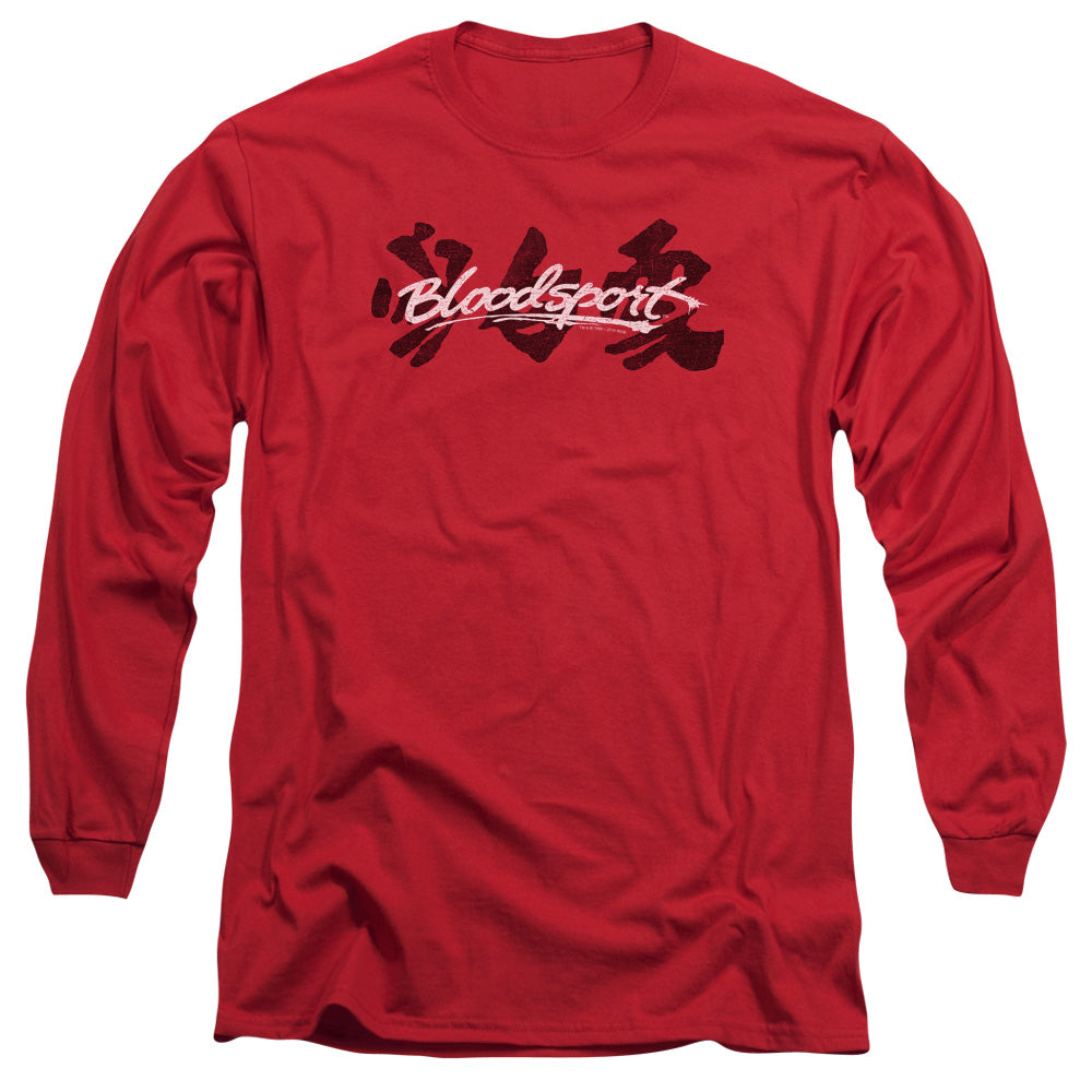 AN OFFCIALLY LICENSED BLOODSPORT KANJI MEN'S LONG SLEEVE T-SHIRT RED