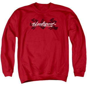 AN OFFCIALLY LICENSED BLOODSPORT KANJI ADULT UNISEX CREWNECK SWEATSHIRT RED
