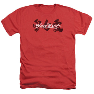 AN OFFCIALLY LICENSED BLOODSPORT KANJI MEN'S HEATHER T-SHIRT RED