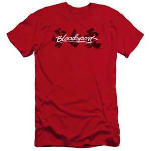 AN OFFCIALLY LICENSED BLOODSPORT KANJI MEN'S PREMIUM SLIM FIT T-SHIRT RED