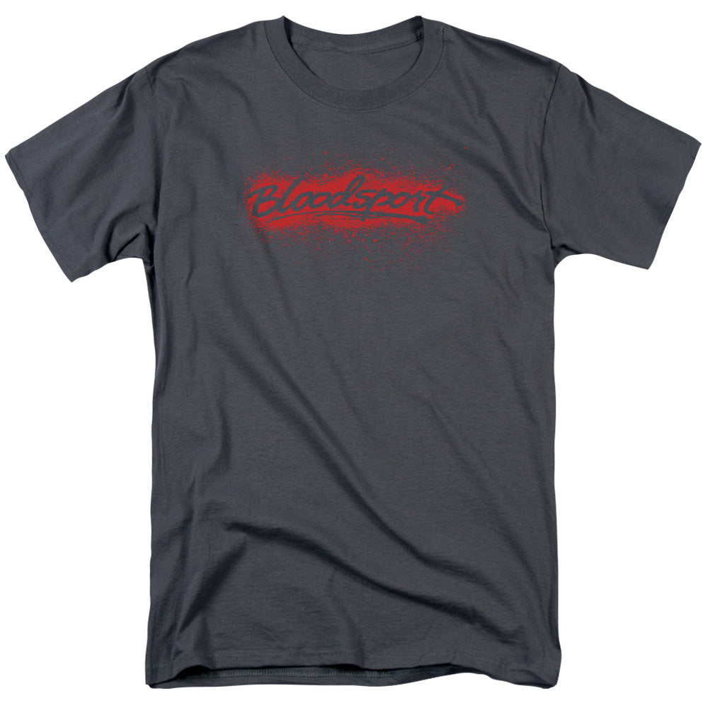 AN OFFCIALLY LICENSED BLOODSPORT BLOOD SPLATTER MEN'S REGULAR FIT T-SHIRT CHARCOAL