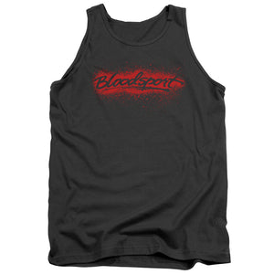 AN OFFCIALLY LICENSED BLOODSPORT BLOOD SPLATTER ADULT UNISEX TANK TOP CHARCOAL