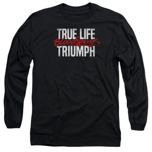 AN OFFCIALLY LICENSED BLOODSPORT TRUE STORY MEN'S LONG SLEEVE T-SHIRT BLACK